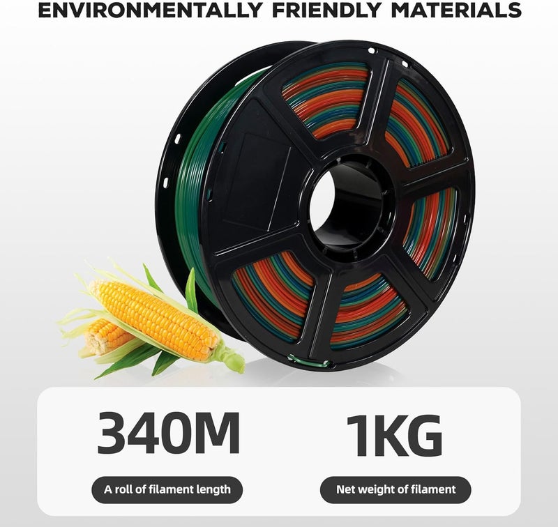 FLASHFORGE PLA Filament 1.75mm, 3D Printer Filament 1kg (2.2lbs) Spool, Dimensional Accuracy +/- 0.02mm, 3D Printing Filament Easy to Use and Fits for Most FDM 3D Printers (Rainbow) - Image 5